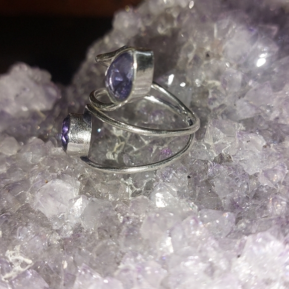 Adjustable Faceted Amethyst Ring - Picture 2 of 7